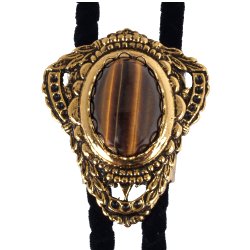 Tiger Eye Filigree Style Bolo Tie