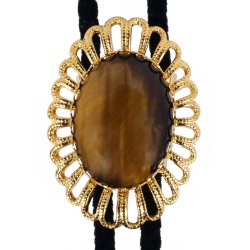 Tiger Eye Wire Design Bolo Tie