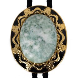 Tree Agate Antique Design Bolo Tie