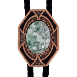 Tree Agate Bezel Edge Bolo Tie