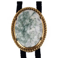 Tree Agate Rope Edge Bolo Tie