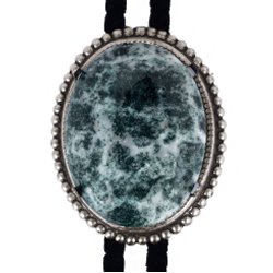 Tree Agate Beaded Edge Bolo Tie