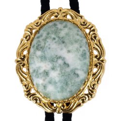 Tree Agate Antique Scroll Bolo Tie