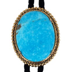 Turquoise Beaded Edge Bolo Tie