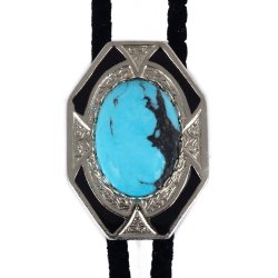 Turquoise Bezel Edge Bolo Tie