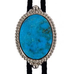 Turquoise Premium Beaded Edge Bolo Tie