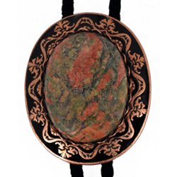 Unakite Antique Design Bolo Tie