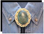 African Jade Antique Scroll Bolo Tie