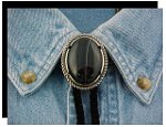 Black Lace Rope Edge Bolo Tie
