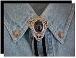 Black Lace Filigree Style Bolo Tie