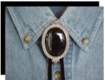 Black Onyx Premium Beaded Edge Bolo Tie