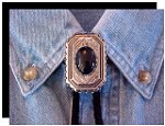 Black Onyx Scalloped Edge Bolo Tie