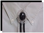 Black Onyx Wire Design Bolo Tie