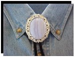 Blue Lace Antique Scroll Bolo Tie