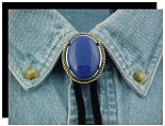 Blue Onyx Rope Edge Bolo Tie