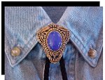 Blue Onyx Filgree Style Bolo Tie