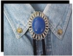 Blue Onyx Wire Design Bolo Tie