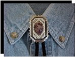 Crazy Horse Scalloped Edge Bolo Tie