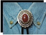 Carnelian Concho Style Bolo Tie