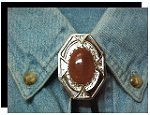 Carnelian Bezel Edge Bolo Tie