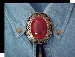 Carnelian Antique Design Bolo Tie