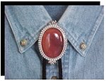 Carnelian Premium Beaded Edge Bolo Tie