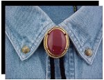 Carnelian Rope Edge Bolo Tie