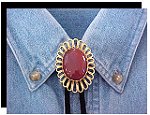 Carnelian Wire Design Bolo Tie