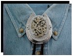 Dalmatian Jasper Horseshoe Design Bolo Tie