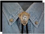 Dalmatian Jasper Filigree Style Bolo Tie