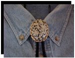 Dalmatian Jasper Twisted Edge Bolo Tie
