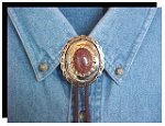 Goldstone Concho Style Bolo Tie