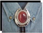 Carnelian Horseshoe Design Bolo Tie