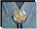 Crazy Lace Horseshoe Design Bolo Tie