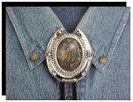 Leopardskin Jasper Horseshoe Design Bolo Tie