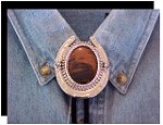 Mahogany Obsidian Horseshoe Design Bolo Tie