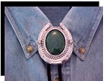 Malachite Horseshoe Design Bolo Tie