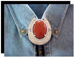 Red Jasper Horseshoe Design Bolo Tie