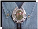 Unakite Horseshoe Design Bolo Tie