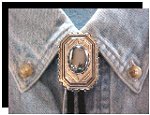 Hematite Scalloped Edge Bolo Tie