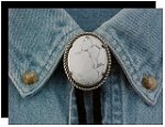 Howlite Rope Edge Bolo Tie