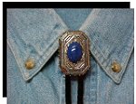 Lapis Lazuli Scalloped Edge Bolo Tie