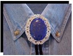 Lapis Lazuli Antique Scroll Bolo Tie