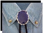 Lapis Lazuli Twisted Edge Bolo Tie - Silver