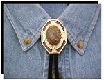 Leopardskin Jasper Bezel Edge Bolo Tie