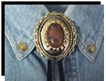 Mahogany Obsidian Concho Style Bolo Tie