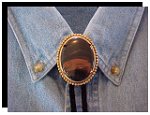 Mahogany Obsidian Beaded Edge Bolo Tie