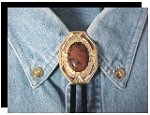 Mahogany Obsidian Bezel Edge Bolo Tie