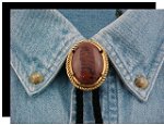 Mahogany Obsidian Rope Edge Bolo Tie