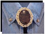 Mahogany Obsidian Antique Scroll Bolo Tie
